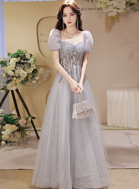 晚礼服裙女2025新款轻奢小众婚纱法式在逃公主学生毕业季晚礼服