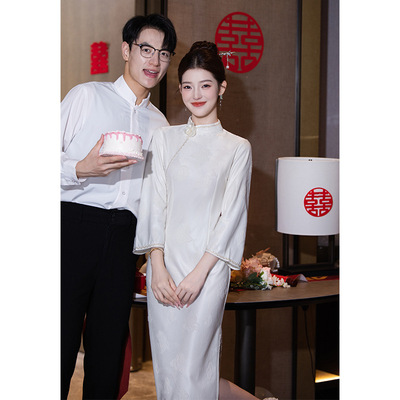 旗袍2025新款新中式改良年轻款感连衣裙绝美复古长袖秋季