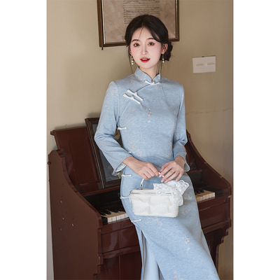 2025超火旗袍高端大气上档次秋款长袖改良年轻款感