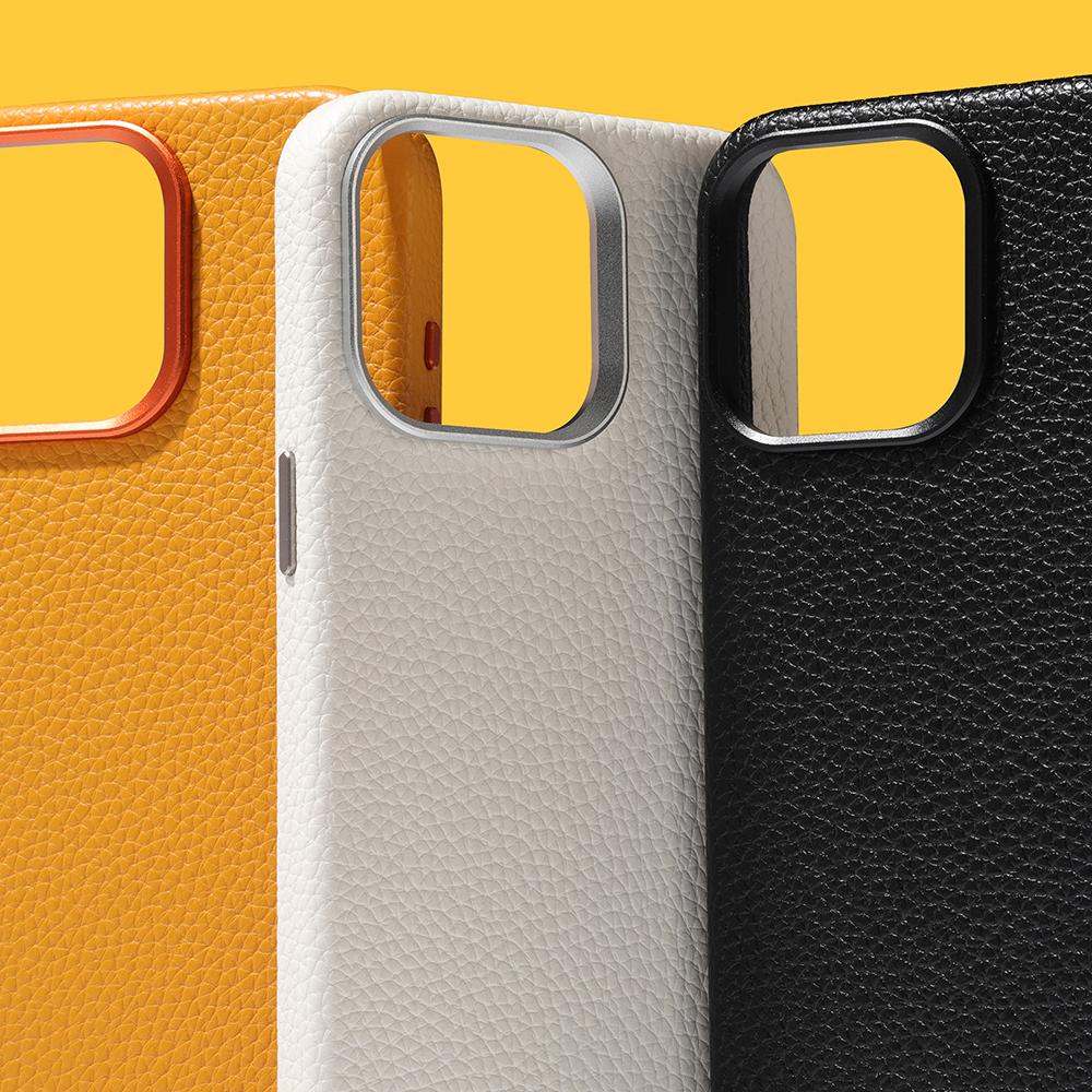 适用iPhone系列荔枝纹简约素皮壳