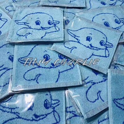 中古玩具日系佐藤象毛巾佐藤小象手帕25*25CM蓝色手帕卡通小象