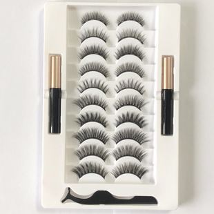 3D自然假睫毛10对 磁性眼线液套装 Magnetic 5磁铁混装 Eyelashes
