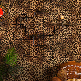 豹纹自粘墙纸防水可移除复古卧室背景墙出租屋改造家具翻新贴纸