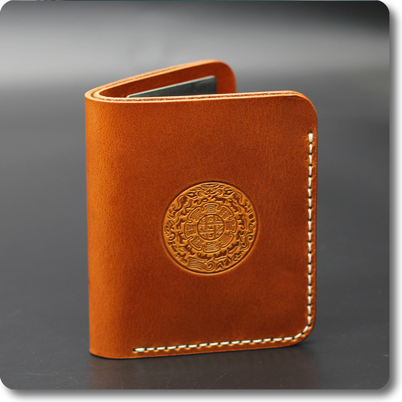 皮小满纯手工头层牛皮短款钱包