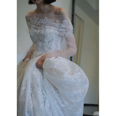 梵娜仙衣法式蕾丝轻婚纱出门纱