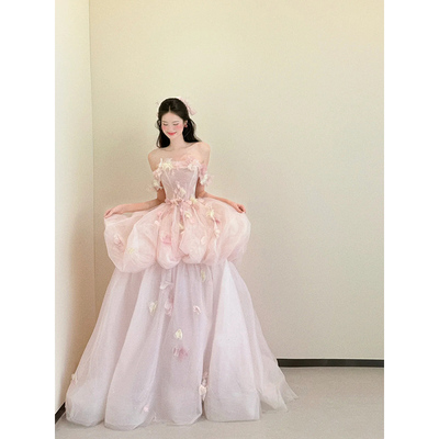 花仙子婚纱礼服超仙高级感森系新娘结婚公主裙抹胸成人礼宴会礼服