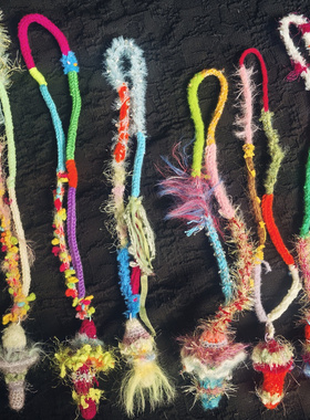 【砸窑儿RockPixies】手编Y2K朋克嬉皮部落绳蘑菇项链手机挂件绳