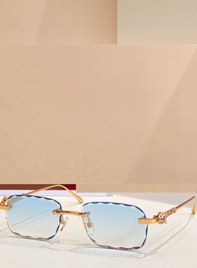 时尚新款太阳眼镜高品质高质感百搭遮阳潮大气01842O无框金属