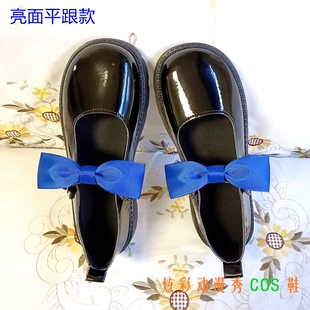 ◆东方永夜抄◆西行寺幽幽子COS鞋◆蓝色蝴蝶结高跟鞋 订制大码鞋