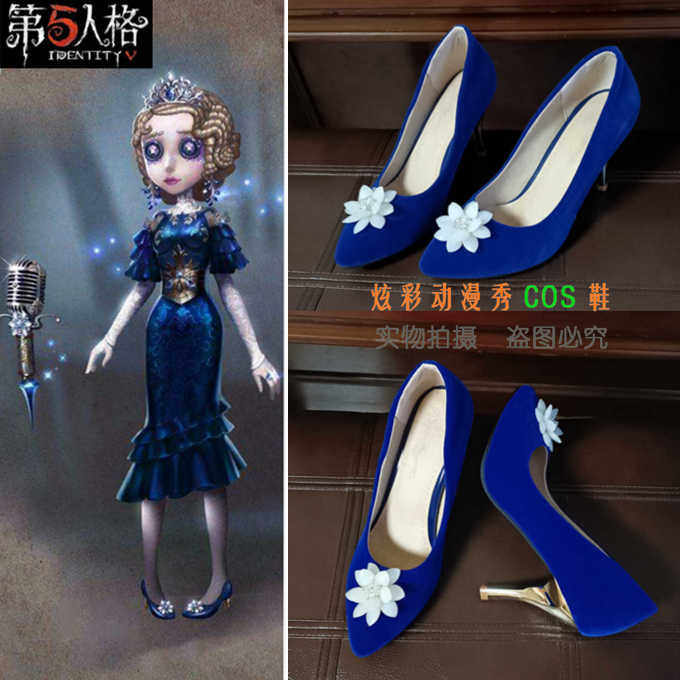 第五人格医生艾米丽仲夏流萤COS 蓝色礼服装cospaly鞋大码高跟鞋图片