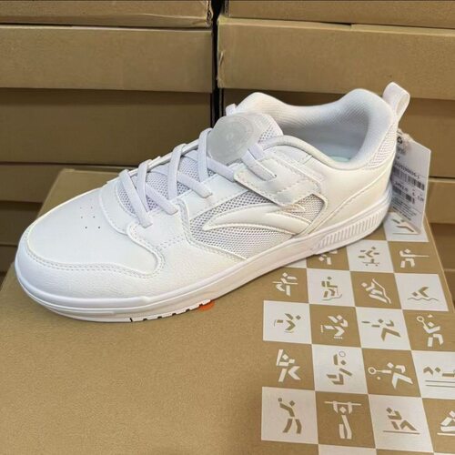 安踏儿童板鞋男女童鞋夏款街域低帮板鞋校园小白鞋百搭332528003S