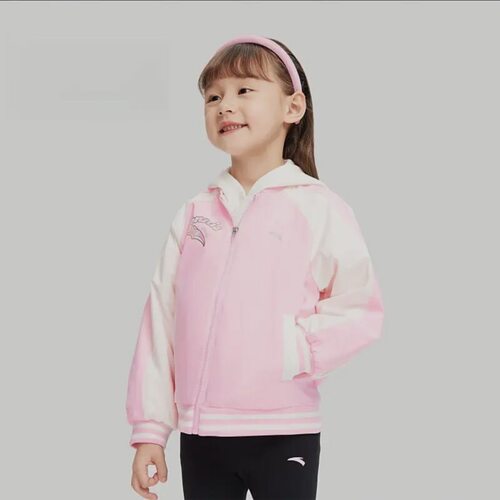 安踏儿童 女小童春秋季纯色梭织防水透气棒球领夹克外套362439609