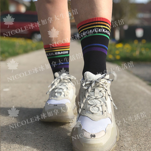 crew tell sock love 现货加拿大露露Tale 彩虹袜一对装