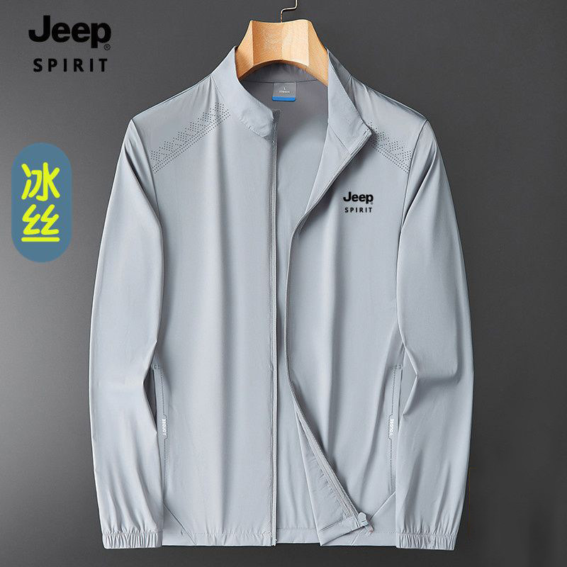 JEEP吉普户外防晒衣冰丝大码晨跑外套男薄款透气空调服防紫外线衣