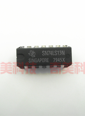 【原装拆机】SN74LS13N 直插14脚 双路4输入正与非施密特触发器IC