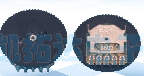 【全新】拨盘双联5脚电位器 50K B503 16*2MM厚 涡轮齿轮转盘电阻