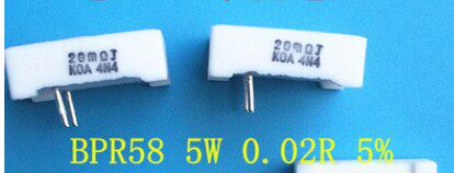 无感水泥电阻器 BPR58 0.02ΩJ 5W 0.02R 20mΩ 脚距10MM 卧式2脚