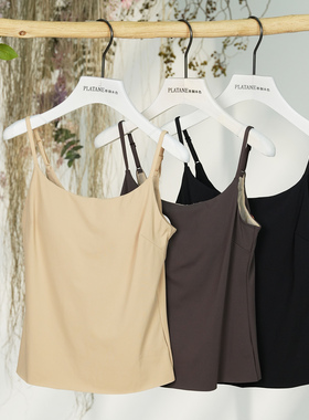 梧桐本色正品简约亲肤柔软通勤百搭秋冬带杯保暖吊带背心WE85222