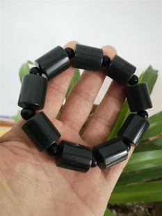 和田玉手串青玉勒子手链新疆和田山料原石男款桶珠青花真玉器包邮