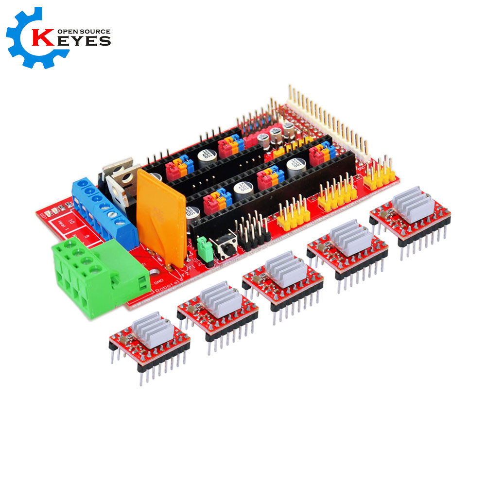 3d打印机控制板套件ramps 1.4 a4988驱动扩展板含散热片