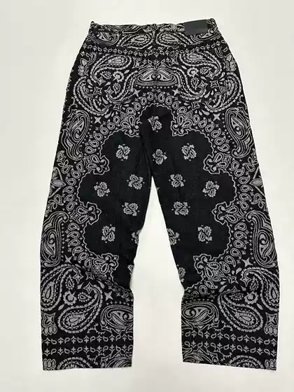Ss25 Bandana Jacquard Baggy Jean Jacquard Paisley Straight-Leg Jeans Casual Pants