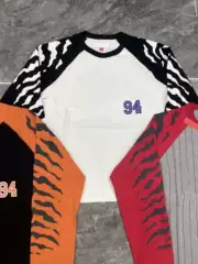 Original SS26 Tiger Raglan L/S Top - Tiger Stripe Raglan Round Neck Casual Long Sleeve T-Shirt for Men and Women