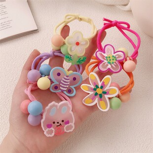 MINIBABY儿童发饰 少女甜美花朵发圈可爱橡皮筋高弹马尾发绳发饰