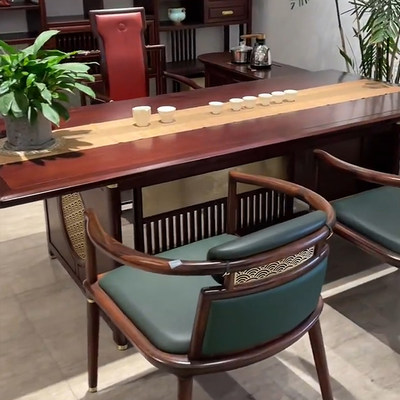 新中式乌金木茶桌椅家用家具定制