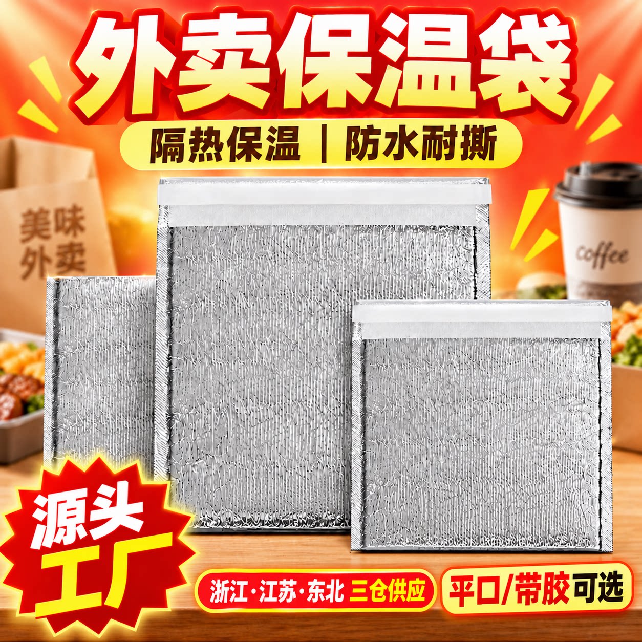外卖铝箔加厚保温袋保温锡纸袋