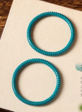 精工科技松素串高瓷玉化地狱绿色仿绿松石色直切药片手链手串男女