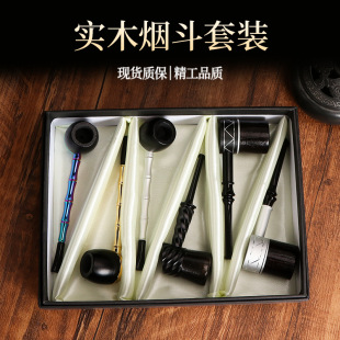 直式 便携式 大力水手竹节烟斗套装 经典 可清洗烟斗 实木老式 福腾新款
