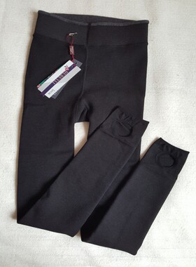 杜百莉760冬季一体显瘦踩脚裤300克精梳棉灰色加绒中厚保暖打底裤