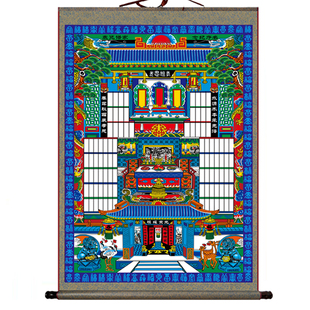 不褪色布供奉老祖宗家谱族谱挂画卷轴祖先家堂轴子宗谱祠堂世系图