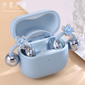 蓝色樱花耳夹耳机钻扣适用华为freeclip2耳饰二代装 饰扣配饰饰品