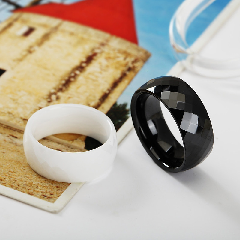 黑色陶瓷戒指男士小众设计高级感菱形不褪色素圈指环轻奢情侣对戒