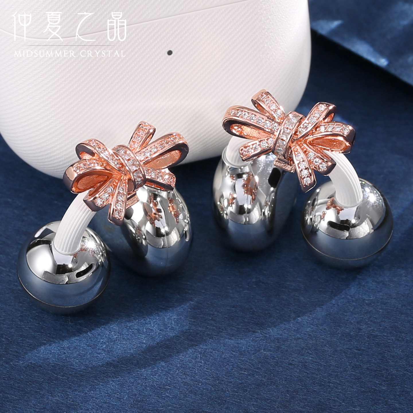 仲夏之晶蝴蝶结耳夹耳机钻扣配饰