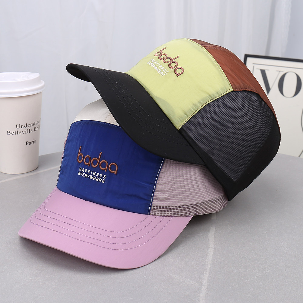 夏季拼色短檐棒球帽女防晒遮阳帽跑步运动爬山骑行帽子速干鸭舌帽