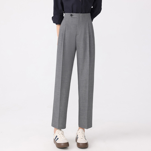 高腰直筒职业高级感设计感小众九分裤 女新款 裤 小个子TR面料西装