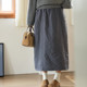 松紧腰显瘦宽松直筒裙子冬季 夹棉半身裙女大码 胖mm加厚保暖中长款