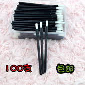 盒装 100支 包邮 唇刷纤维毛唇彩刷锤头型化妆刷便携口红刷专柜试用