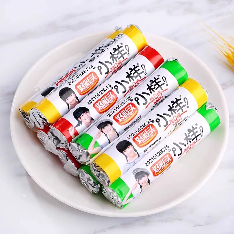 好彩头小样酸q糖桶装多口味儿童零食网红水果糖橡皮糖30根起包邮