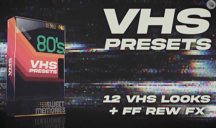 PR模板win/mac-复古老录像带视觉特效动画 VHS Look Presets Pack