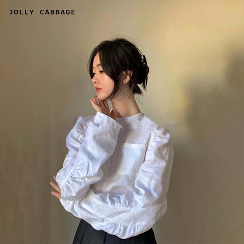 jollycabbage长袖亚麻宽松设计款