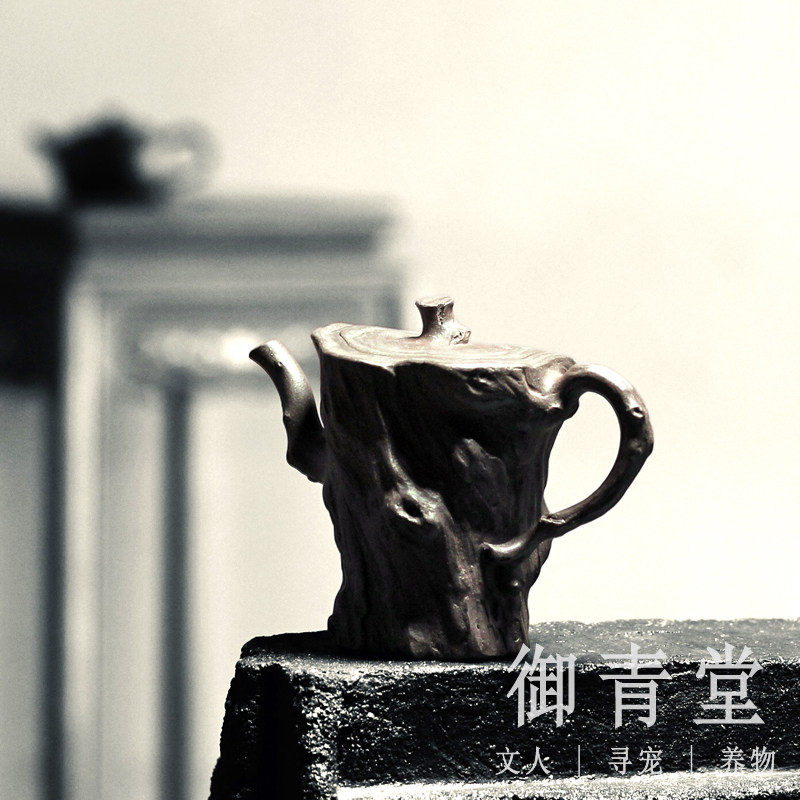 御青堂宜兴 刘景紫砂 景人高徒 刘洪纯手工紫砂壶 全手工树桩茶壶