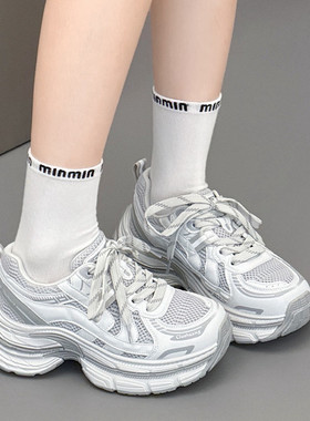 欧洲站复古炸街老爹鞋女2026春季新款厚底增高小个子休闲运动单鞋