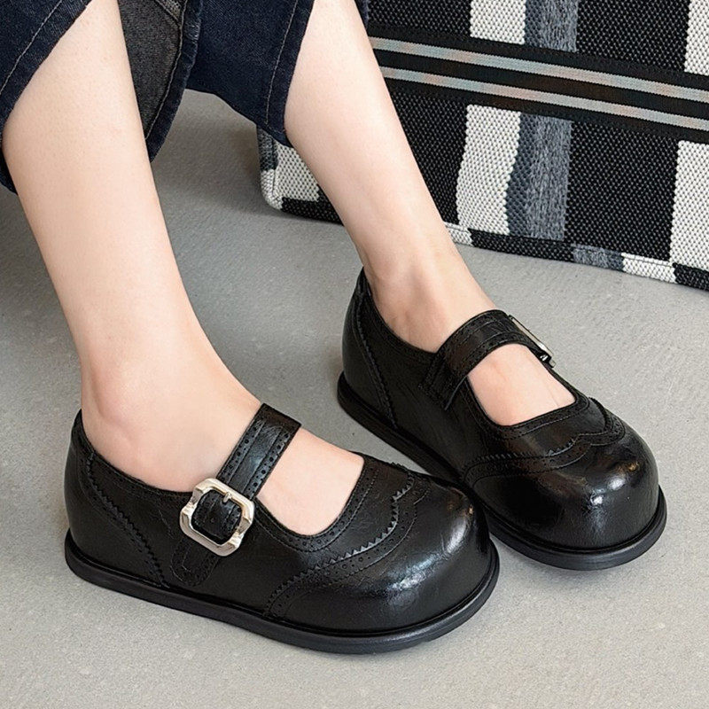 内增高玛丽珍女鞋2026春季新款夏季厚底百搭舒适小个子皮面乐福鞋