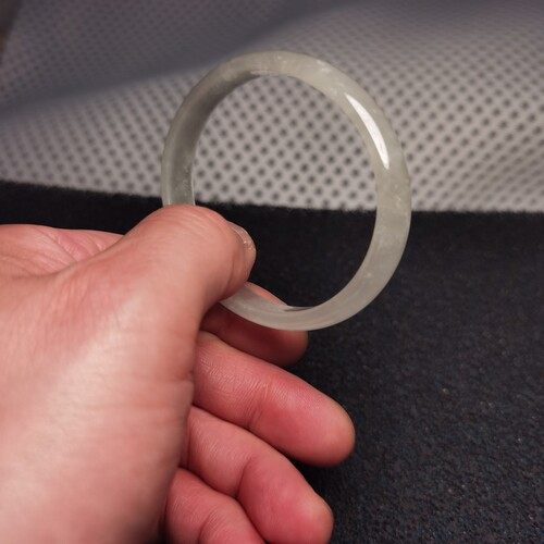 冰糯种玉石玉器翡翠色手镯飘花色翠玉镯子福镯青春款贵妃镯57mm