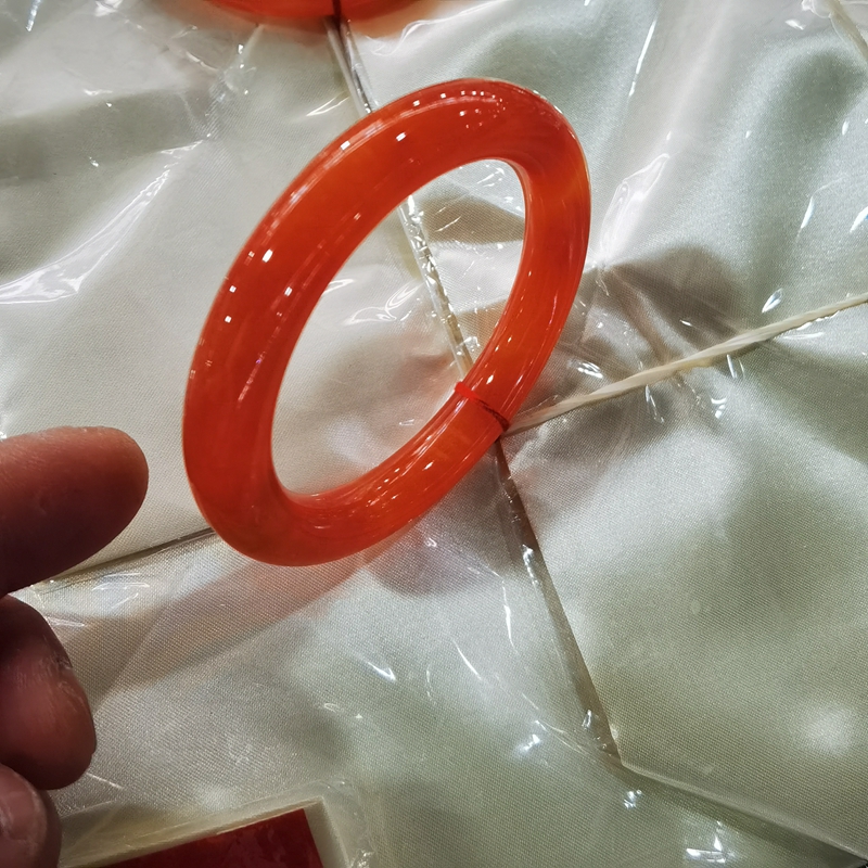 源头珠宝玉石冰种翠玉翡翠手镯红翡帝王红祖母红圆条手镯玉镯福镯