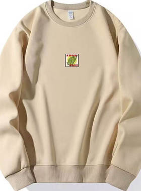 以太假说 2025 秋冬系列 圆领卫衣男针织刺绣简约宽松长袖加绒