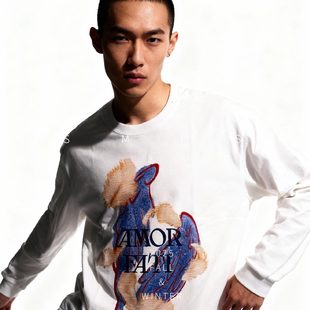 以太假说 2025 秋冬系列 羽翼 长袖卫衣圆领卫衣涂鸦宽松印花保暖